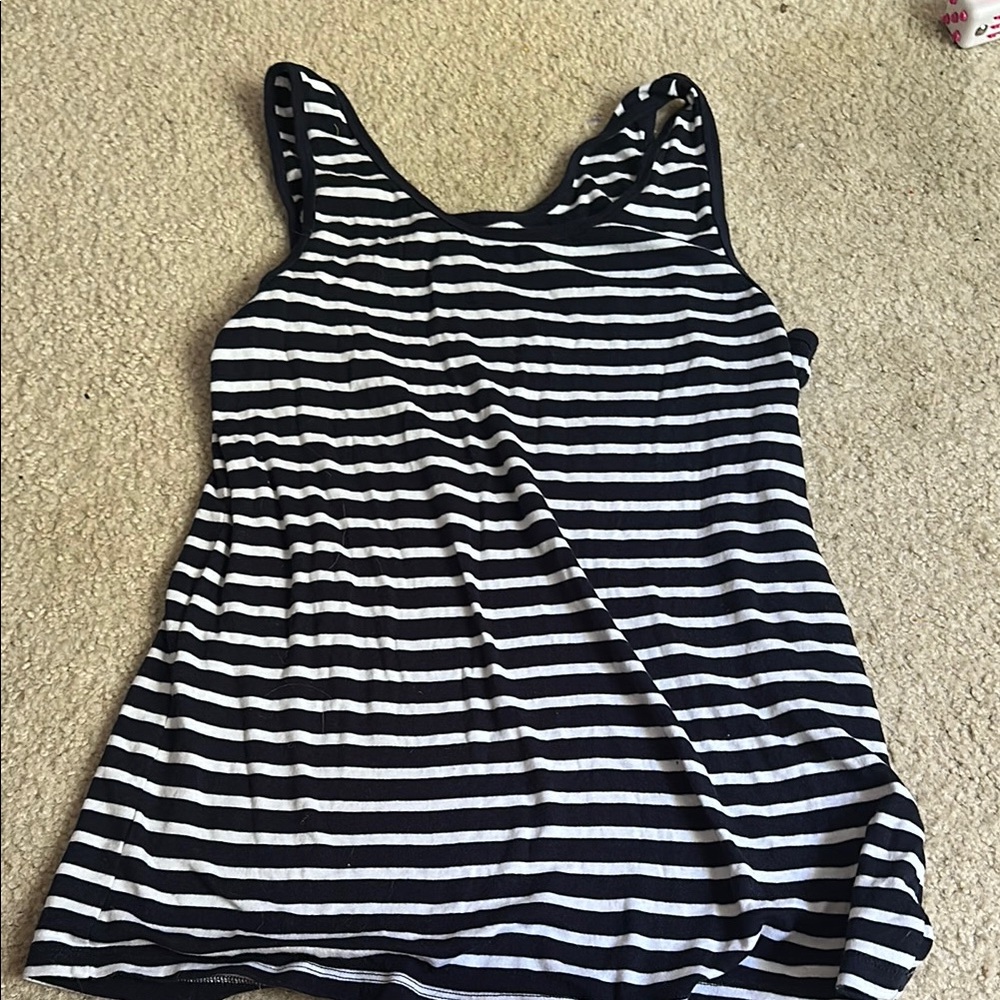 Amazon Essentials Navy and White Sleeveless Fitted Tank Top